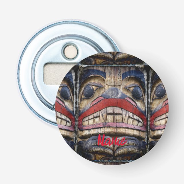 Totem Pole Face Thunder_Cove  Bottle Opener (Front)