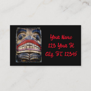 Totem Pole Face Thunder_Cove Business Card