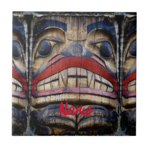 Totem Pole Face Thunder_Cove Ceramic Tile