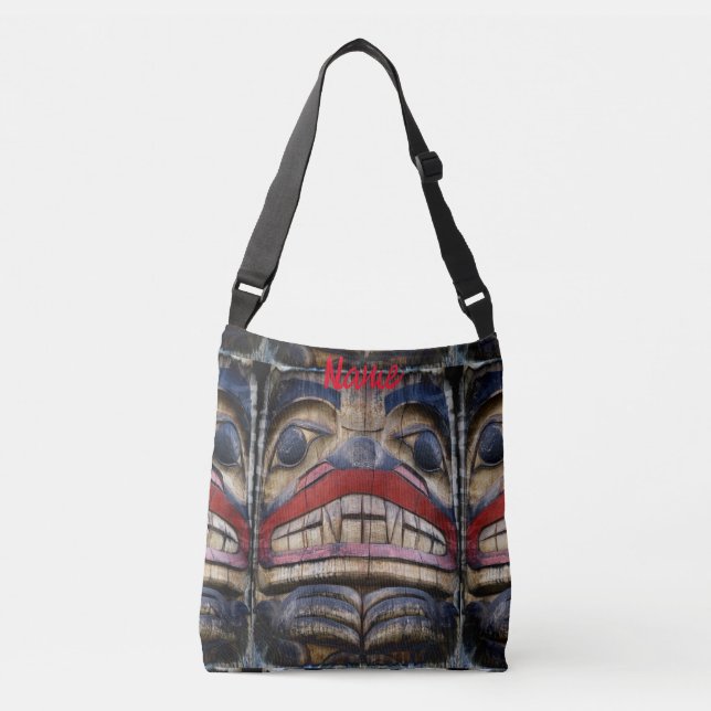 Totem Pole Face Thunder_Cove  Crossbody Bag (Front)