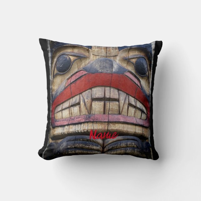 Totem Pole Face Thunder_Cove  Cushion (Front)