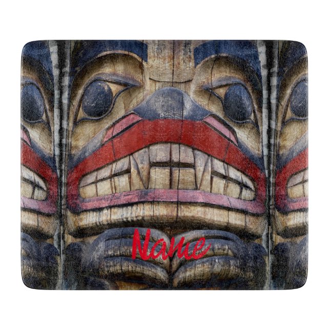 Totem Pole Face Thunder_Cove  Cutting Board (Front)