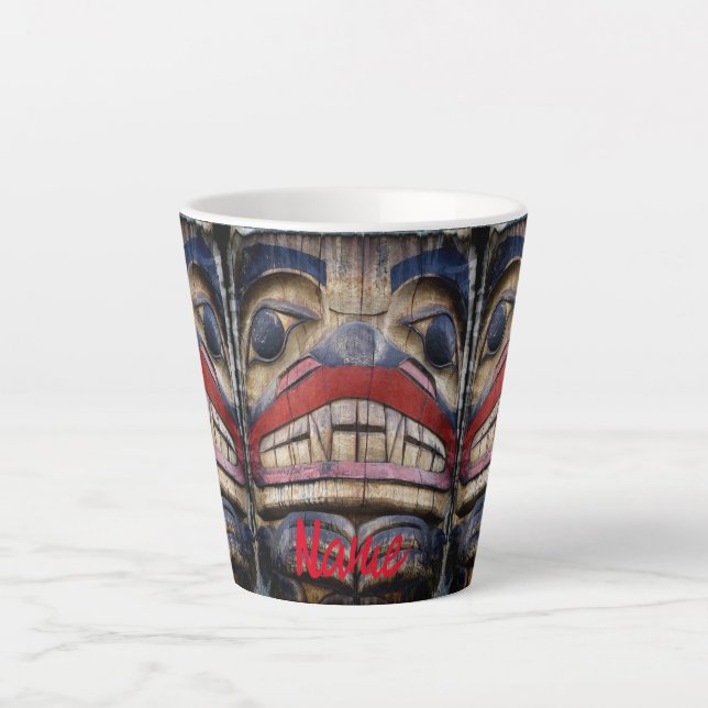 Totem Pole Face Thunder_Cove  Latte Mug (Front)
