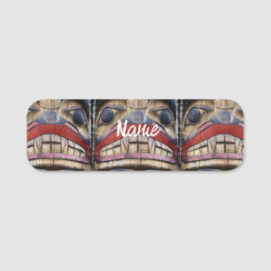 Totem Pole Face Thunder_Cove Name Tag