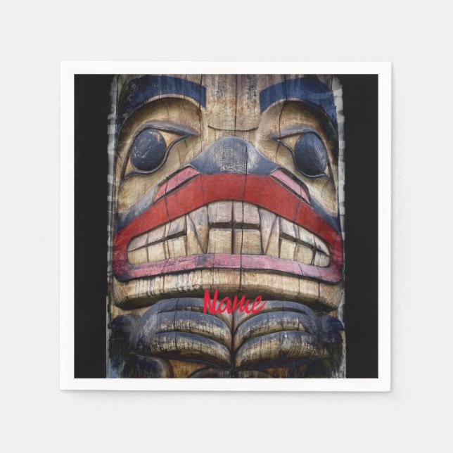 Totem Pole Face Thunder_Cove Napkin (Front)