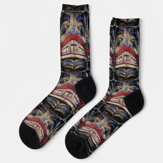 Totem Pole Face Thunder_Cove Socks (Left)