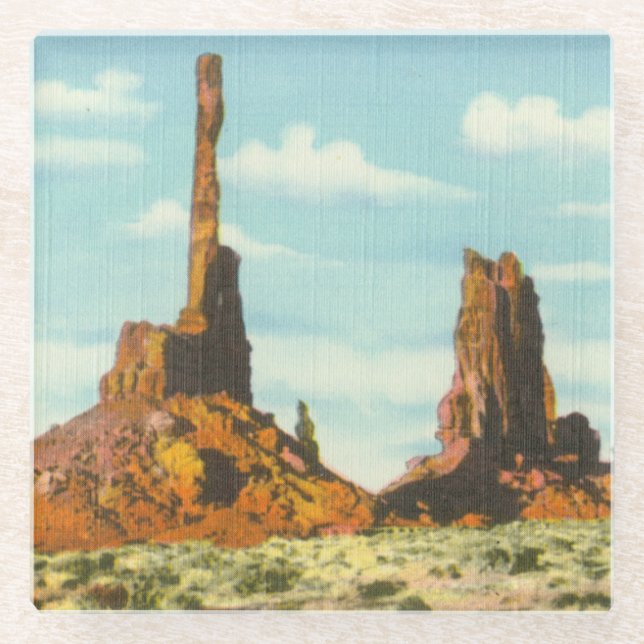 Totem Pole Glass Coaster (Front)