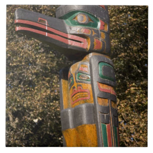 Totem pole in park in Ottawa, Ontario, Canada Ceramic Tile