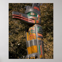 Totem pole in park in Ottawa, Ontario, Canada