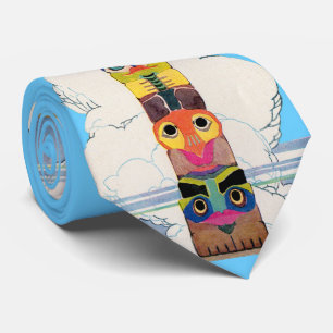totem pole print tie