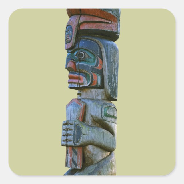 Totem Pole Square Sticker (Front)