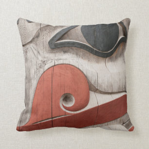Totem poles at Haida Heritage Centre Museum Cushion