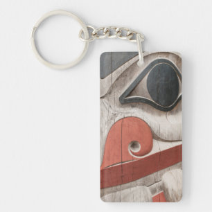 Totem poles at Haida Heritage Centre Museum Key Ring