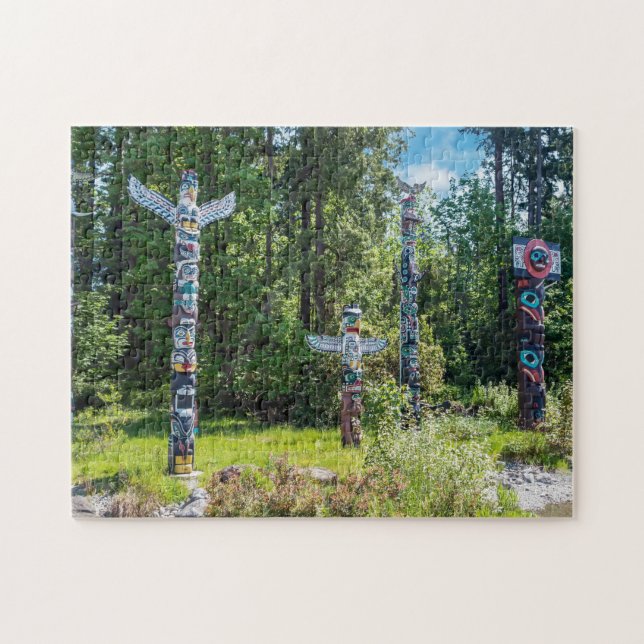 Totems in Stanley Park, Vancouver Canada Jigsaw Puzzle (Horizontal)