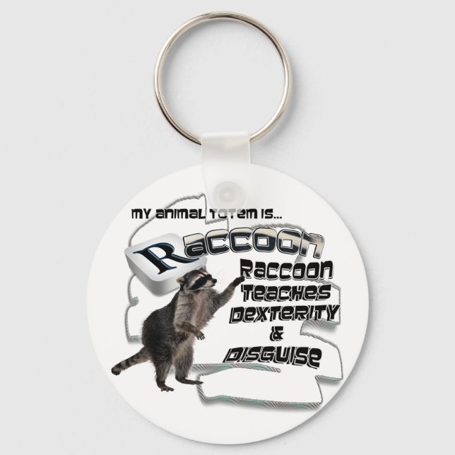 TOTEMS TOTEM RACCOON TEACHES DEXTERITY / DISGUISE KEY RING (Front)