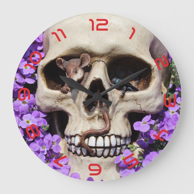 Totenkopf - Gothic / Wanduhr Large Clock (Front)
