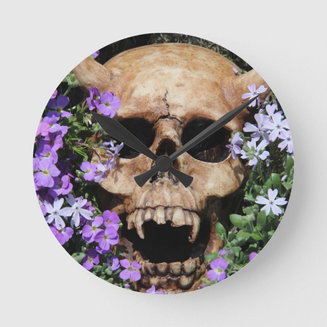 Totenkopf - Gothic / Wanduhr Round Clock (Front)