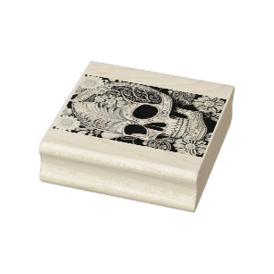 Totenkopf mit Ornamenten Rubber Stamp