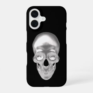 Totenkopf, Schädel silber 3D-Optik - iPhone 16 Case