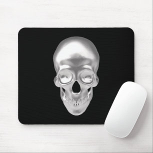 Totenkopf, Schädel silber 3D-Optik - Mouse Pad