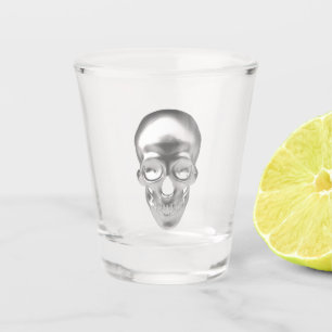 Totenkopf, Schädel silber 3D-Optik - Shot Glass