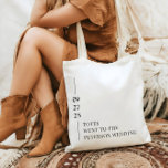 Totes Went to the Wedding Welcome Tote Bag<br><div class="desc">Prepare for your big day and send your honorable guests home with our fully customisable wedding giveaway "totes went to the wedding" tote bags. This design features your wedding date as a sweet parting gift and thank you. This design can be used as a creative welcome package on your big...</div>