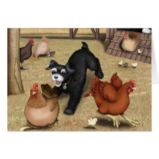 Toto Chasing Chickens in the Yard