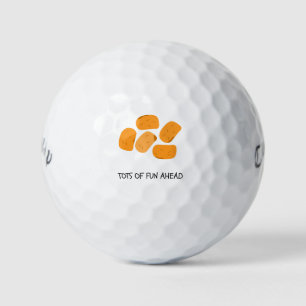 'Tots Of Fun Ahead' Funny Playful Food Lovers Gift Golf Balls
