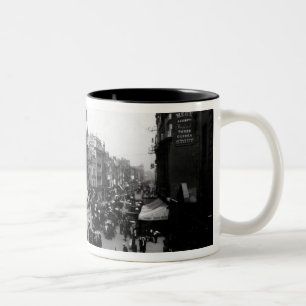 Tottenham Court Road from Oxford Street, Two-Tone Coffee Mug
