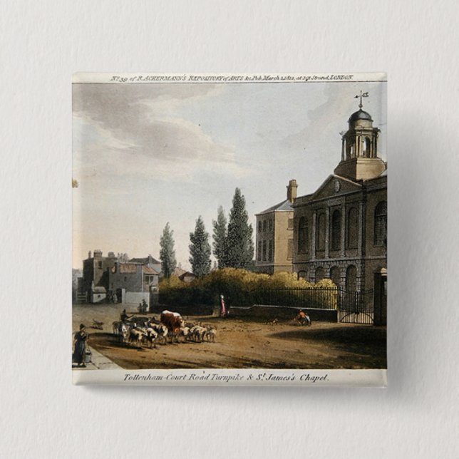 Tottenham Court Road Turnpike 15 Cm Square Badge (Front)