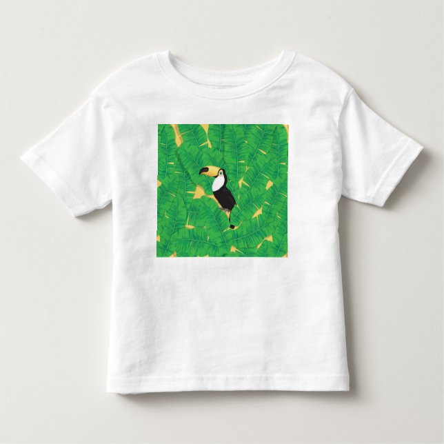 Toucan and banana leaves toddler T-Shirt (Front)