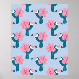 Toucan and hibiscus poster