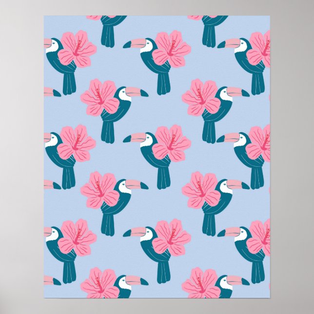 Toucan and hibiscus poster (Front)