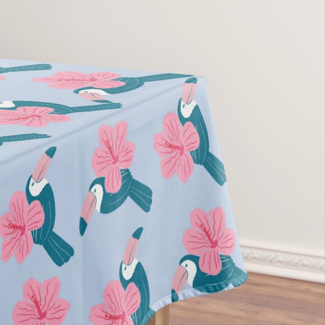 Toucan and hibiscus tablecloth (In Situ)