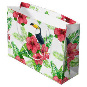 Toucan and tropical bouquet large gift bag