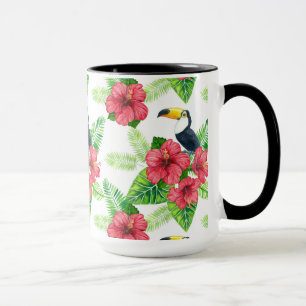 Toucan and tropical bouquet mug