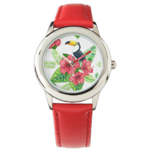 Toucan and tropical bouquet watch