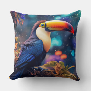 Toucan Animal Bird Wildlife Wilderness Colourful Cushion