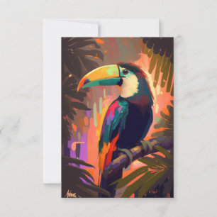 Toucan Animal Portrait Painting Wildlife Outdoors  Thank You Card