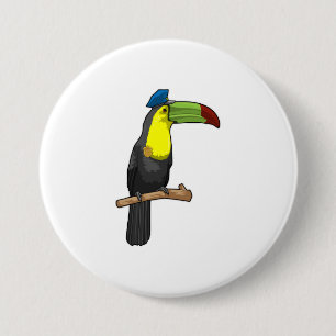 Toucan as Police officer Police 7.5 Cm Round Badge