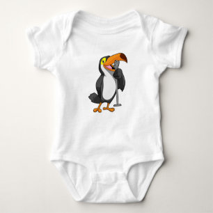 Toucan at Music with Microphone Baby Bodysuit