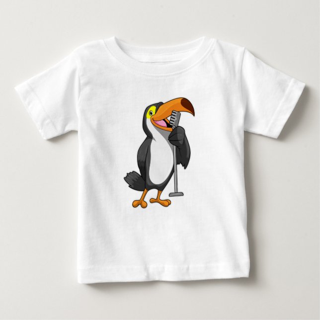 Toucan at Music with Microphone Baby T-Shirt (Front)