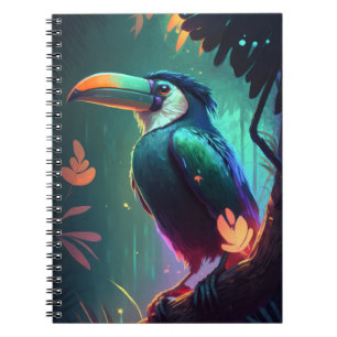 Toucan Bird Animal Portrait Painting Wildlife Tree Notebook