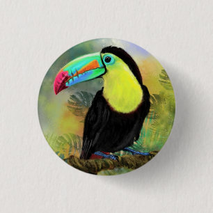 Toucan Bird Button Exotic Tropical Toco