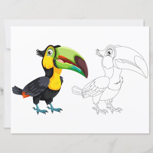 toucan bird colouring page (Front)