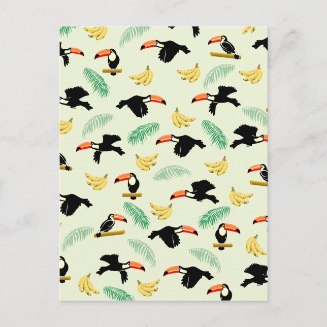 Toucan bird fruit pattern postcard (Front)