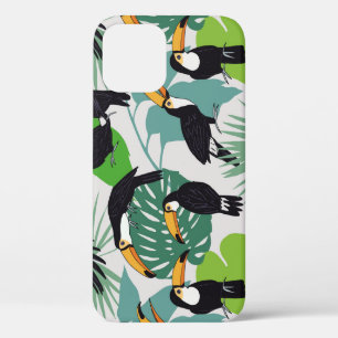 Toucan Bird: Palm Leaves Pattern iPhone 12 Case
