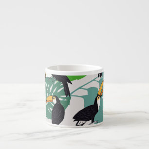 Toucan Bird: Palm Leaves Pattern Espresso Cup