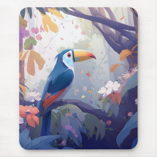 Toucan Bird Portrait Animal Painting Wildlife Free Mouse Pad (Front)
