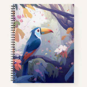 Toucan Bird Portrait Animal Painting Wildlife Free Notebook